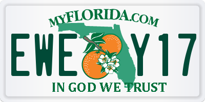 FL license plate EWEY17