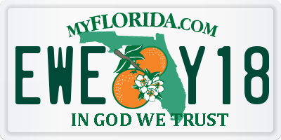FL license plate EWEY18
