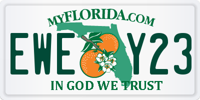 FL license plate EWEY23