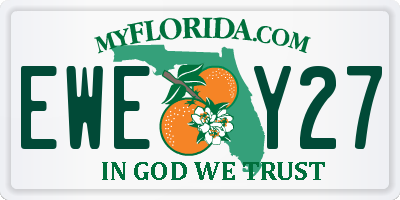 FL license plate EWEY27