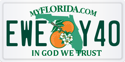 FL license plate EWEY40