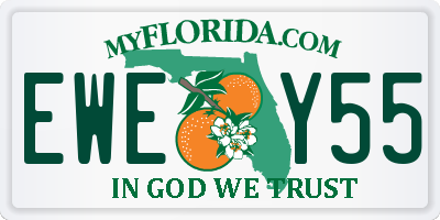 FL license plate EWEY55