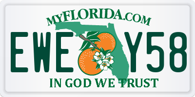 FL license plate EWEY58