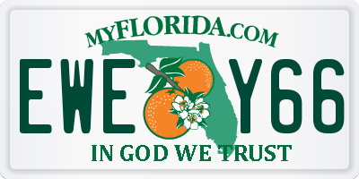 FL license plate EWEY66