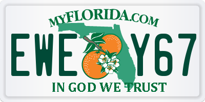 FL license plate EWEY67