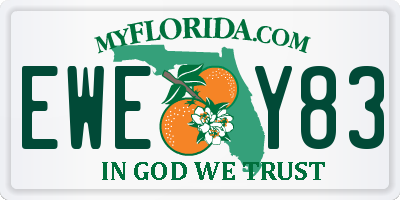 FL license plate EWEY83