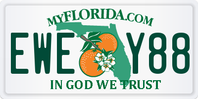 FL license plate EWEY88