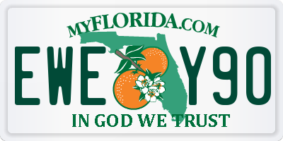 FL license plate EWEY90