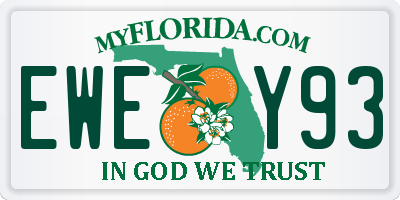 FL license plate EWEY93