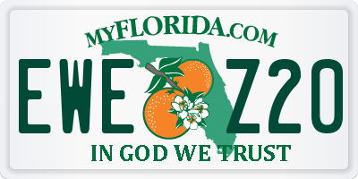 FL license plate EWEZ20