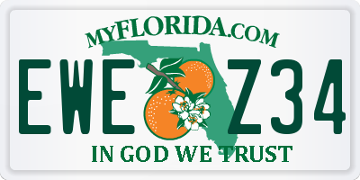 FL license plate EWEZ34