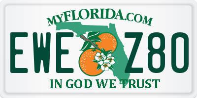 FL license plate EWEZ80