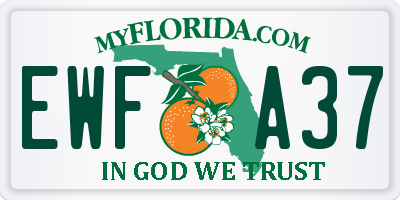 FL license plate EWFA37