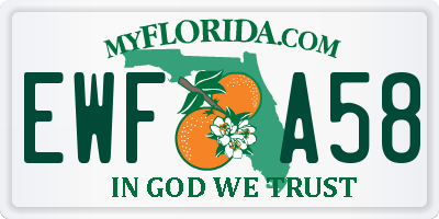 FL license plate EWFA58