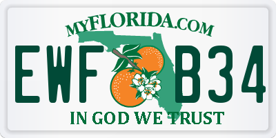 FL license plate EWFB34