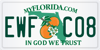 FL license plate EWFC08