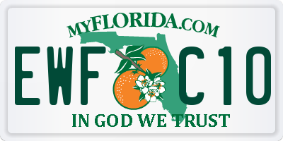 FL license plate EWFC10