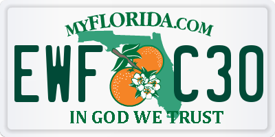 FL license plate EWFC30