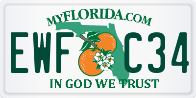 FL license plate EWFC34