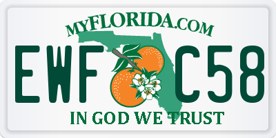 FL license plate EWFC58