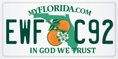 FL license plate EWFC92