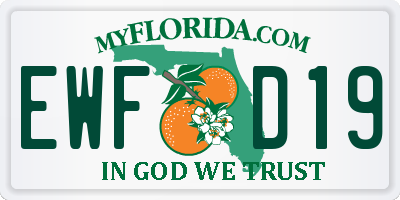 FL license plate EWFD19