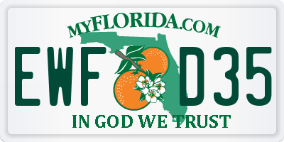 FL license plate EWFD35