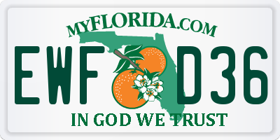 FL license plate EWFD36