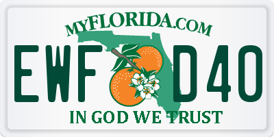 FL license plate EWFD40