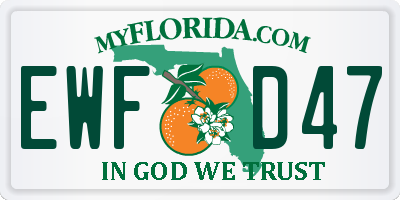 FL license plate EWFD47