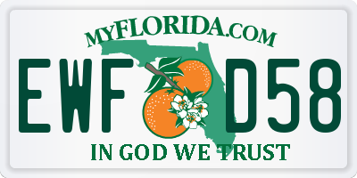 FL license plate EWFD58