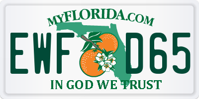FL license plate EWFD65