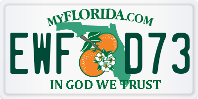 FL license plate EWFD73