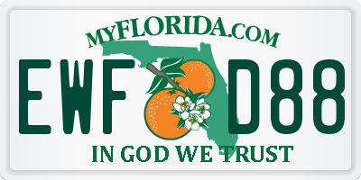 FL license plate EWFD88