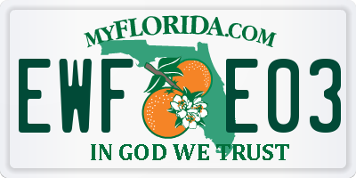 FL license plate EWFE03