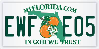 FL license plate EWFE05