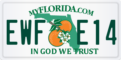 FL license plate EWFE14