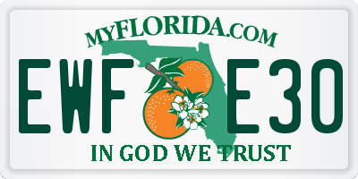 FL license plate EWFE30