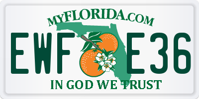 FL license plate EWFE36