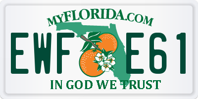 FL license plate EWFE61