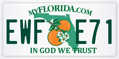 FL license plate EWFE71