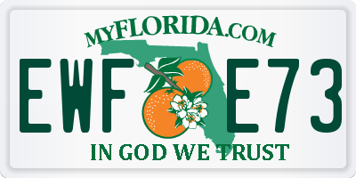 FL license plate EWFE73