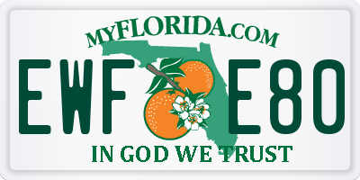 FL license plate EWFE80
