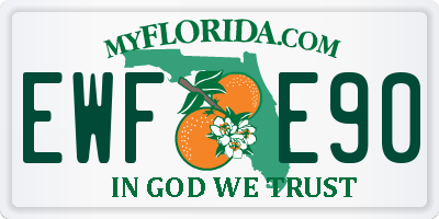 FL license plate EWFE90