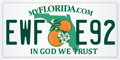 FL license plate EWFE92