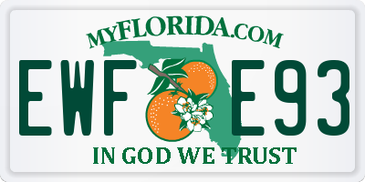 FL license plate EWFE93
