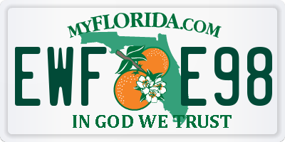 FL license plate EWFE98