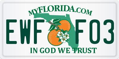FL license plate EWFF03