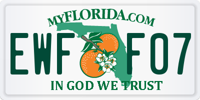 FL license plate EWFF07