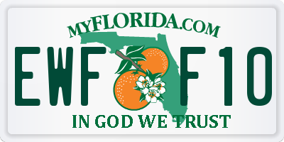 FL license plate EWFF10